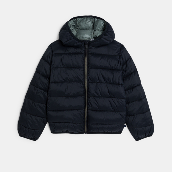 معطف منفوخ باللون الرمادي الداكن، للفتيان